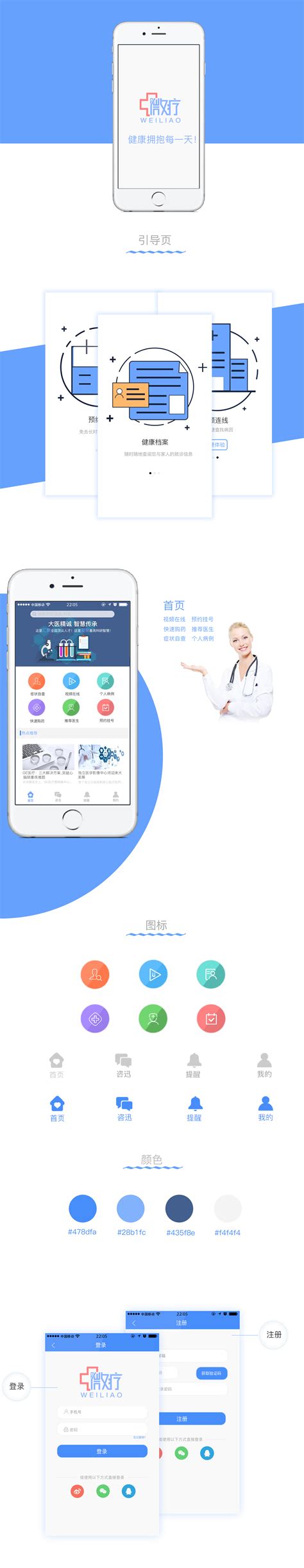 医疗app产品竞标介绍ppt模板,行业模板 - 51PPT模板网