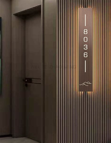 不锈钢门牌金属背发光挂牌民宿酒店号码包厢名字标识极简个性-阿里巴巴