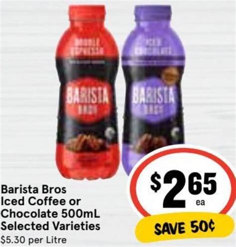 Barista Bros Iced Coffee or Chocolate 500ml offer at Ritchies