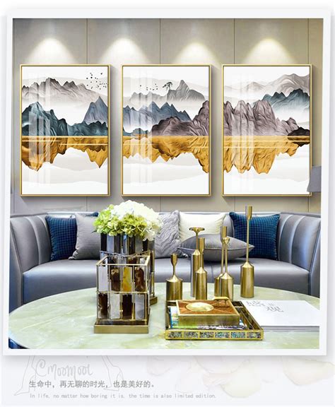 新中式客厅装饰画卧室床头挂画办公室墙面壁画抽象禅意风景横版大-艺术喷绘-2021美间（软装设计采购助手）