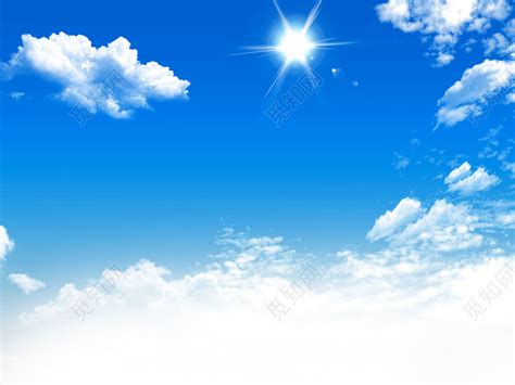蓝天白云云朵晴朗天空太阳免抠素材免费下载 - 觅知网