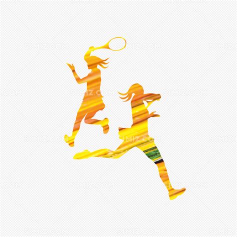 简约卡通打网球图片素材免费下载 - 觅知网