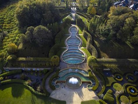 39296242-Picture: James Glossop The Times Aerial view of Alnwick Garden ...