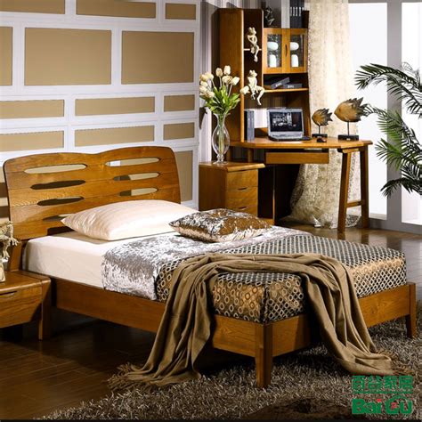 实木床1.8米双人床1.5成人软包实木床简易出租屋单人床实木双人床-阿里巴巴