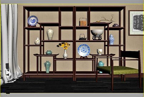 新中式实木隔断博古架禅意置物茶叶展示柜现代简约办公室书架组合-美间设计