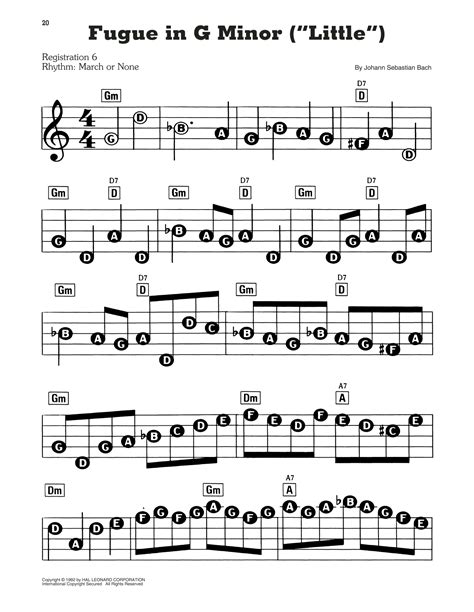 Fugue In G Minor, BWV 578 ("Little") Partitions | Johann Sebastian Bach ...