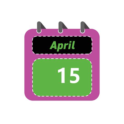 April 15 daily Calendar Icon 26613173 Vector Art at Vecteezy