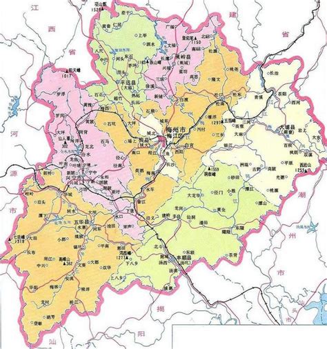 梅州市地图 梅州市行政区划地图 梅州市辖区地图 梅州市街道地图 梅州市乡镇地图